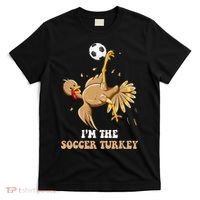 Funny Thanksgiving Turkey Soccer T-Shirt thumb 0