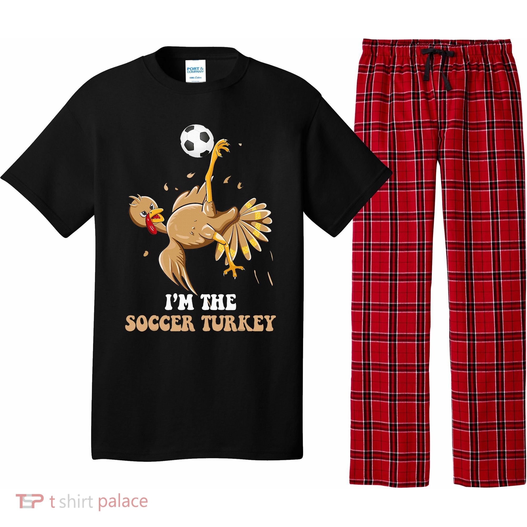 Funny Thanksgiving Turkey Soccer Pajama Set