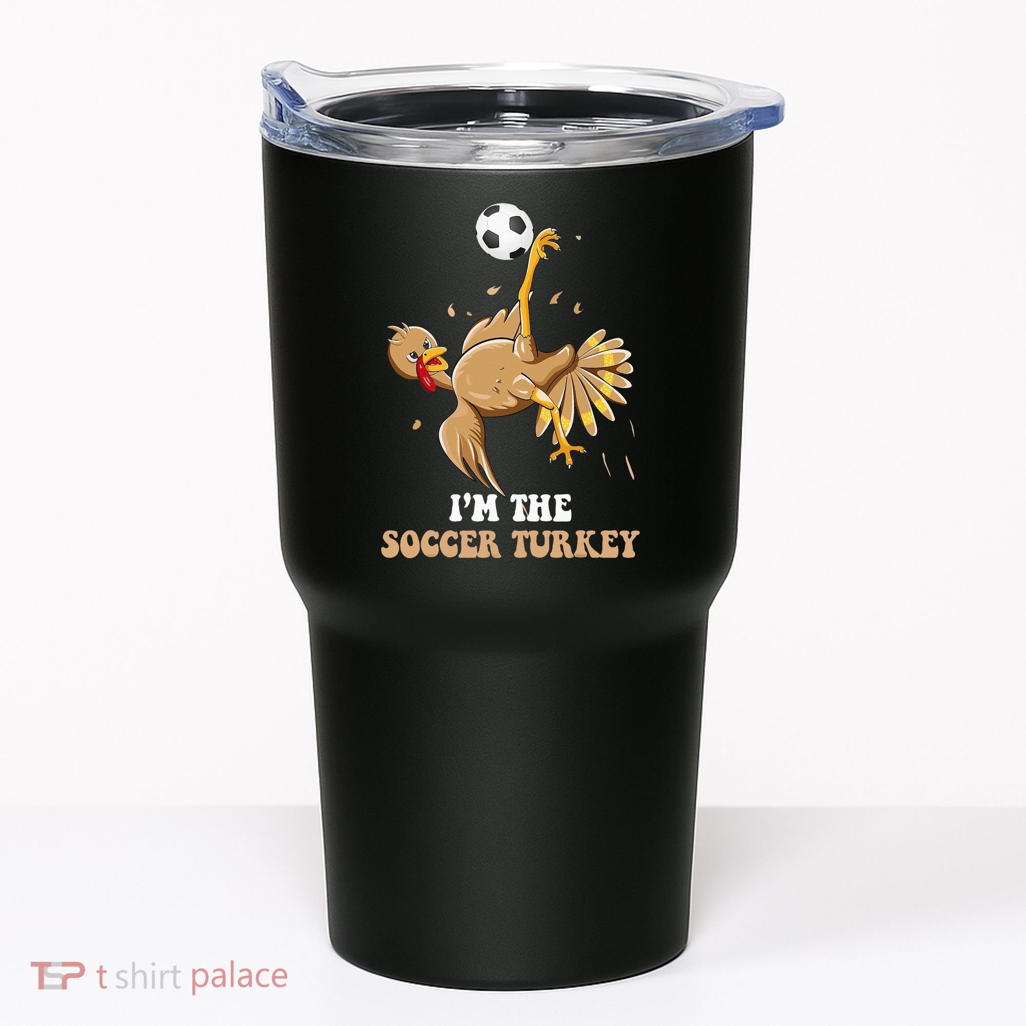 Funny Thanksgiving Turkey Soccer Tumbler