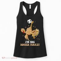 Funny Thanksgiving Turkey Soccer Women's Tank Top thumb 0