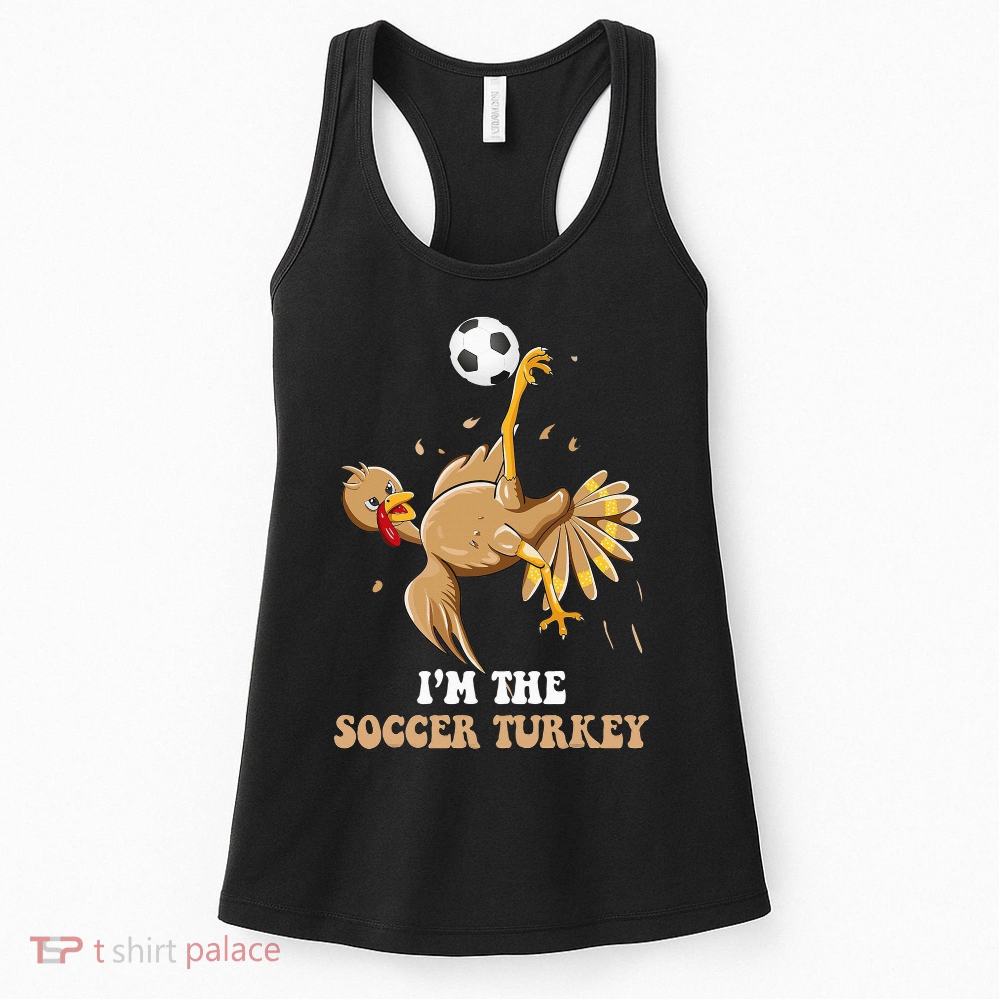 Funny Thanksgiving Turkey Soccer Women's Tank Top