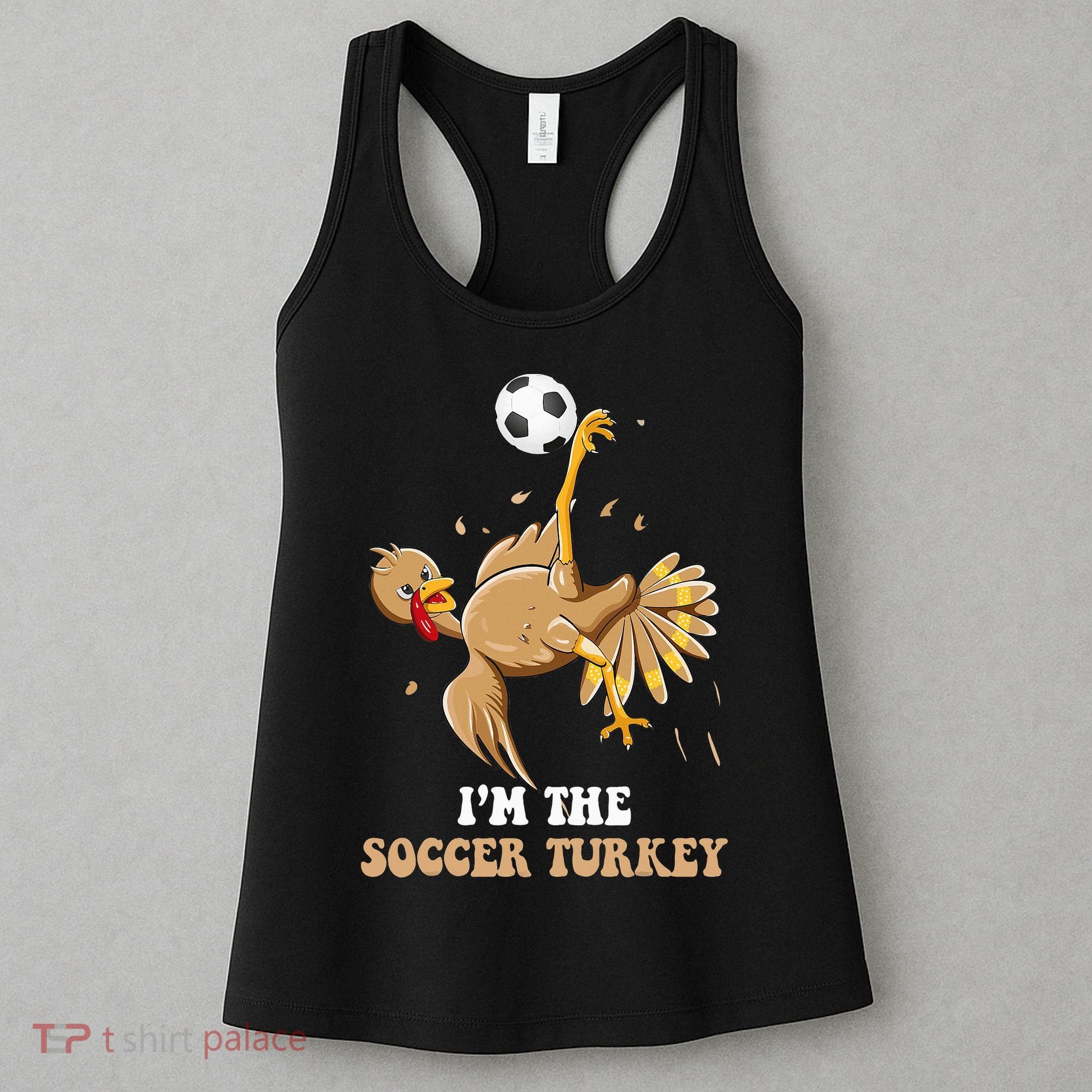 Funny Thanksgiving Turkey Soccer Women's Tank Top