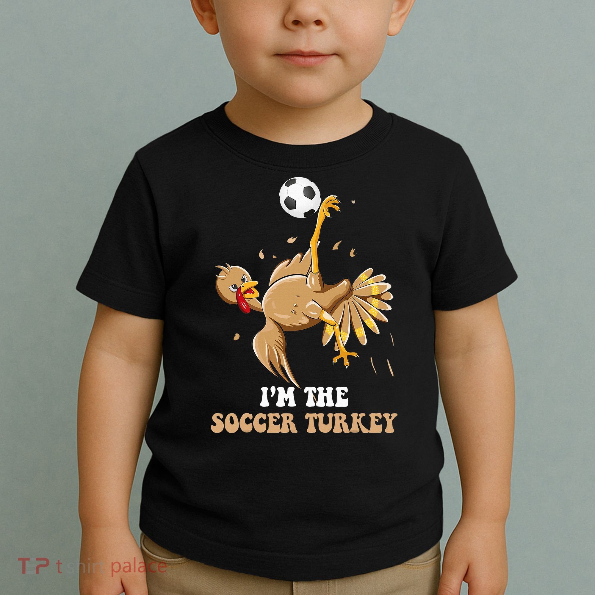 Funny Thanksgiving Turkey Soccer Toddler T-Shirt