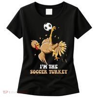 Funny Thanksgiving Turkey Soccer Women's T-Shirt thumb 0