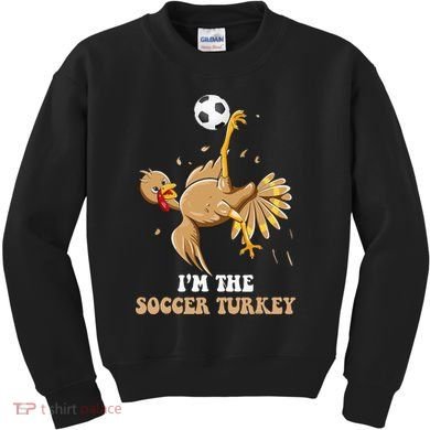 Funny Thanksgiving Turkey Soccer Kids Sweatshirt