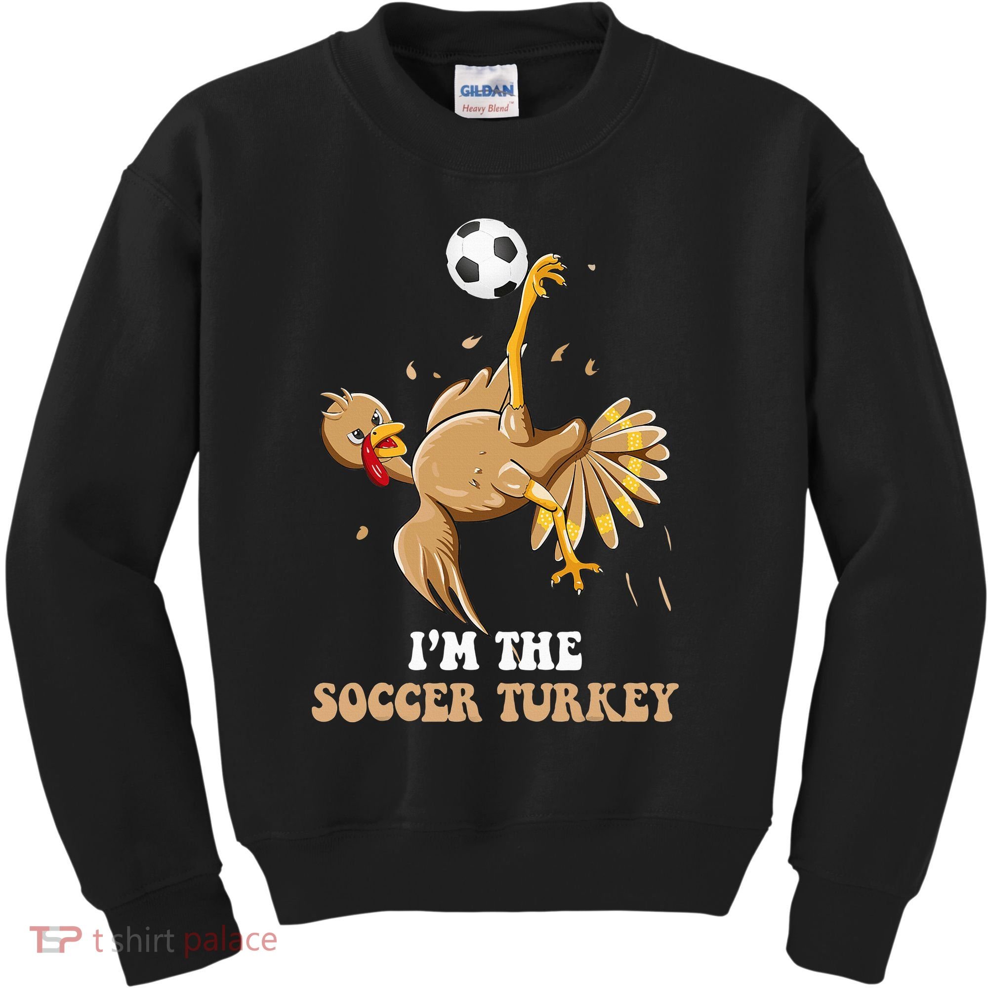 Funny Thanksgiving Turkey Soccer Kids Sweatshirt