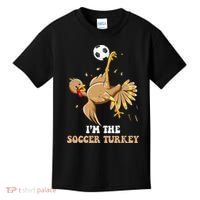 Funny Thanksgiving Turkey Soccer Kids T-Shirt thumb 0