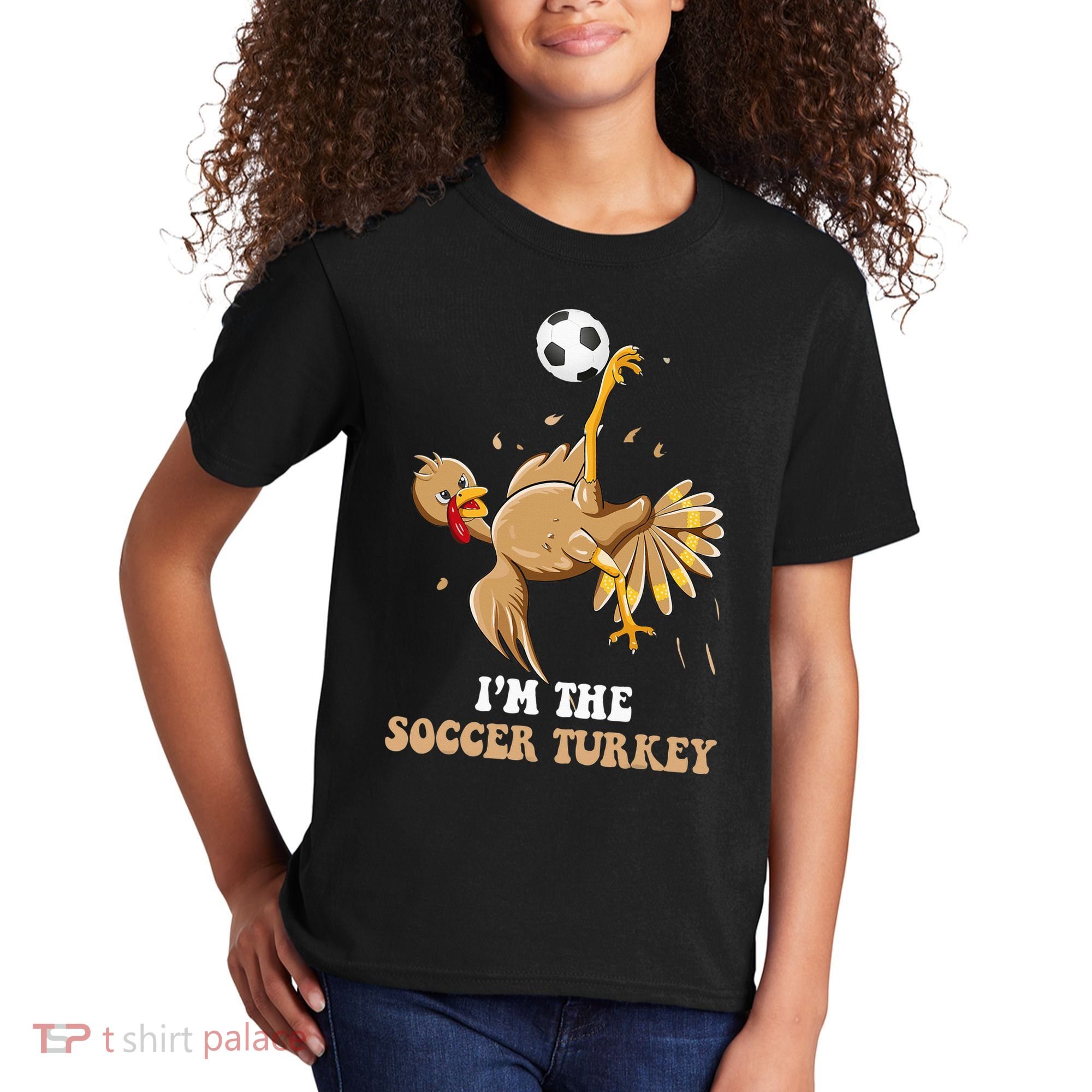 Funny Thanksgiving Turkey Soccer Kids T-Shirt