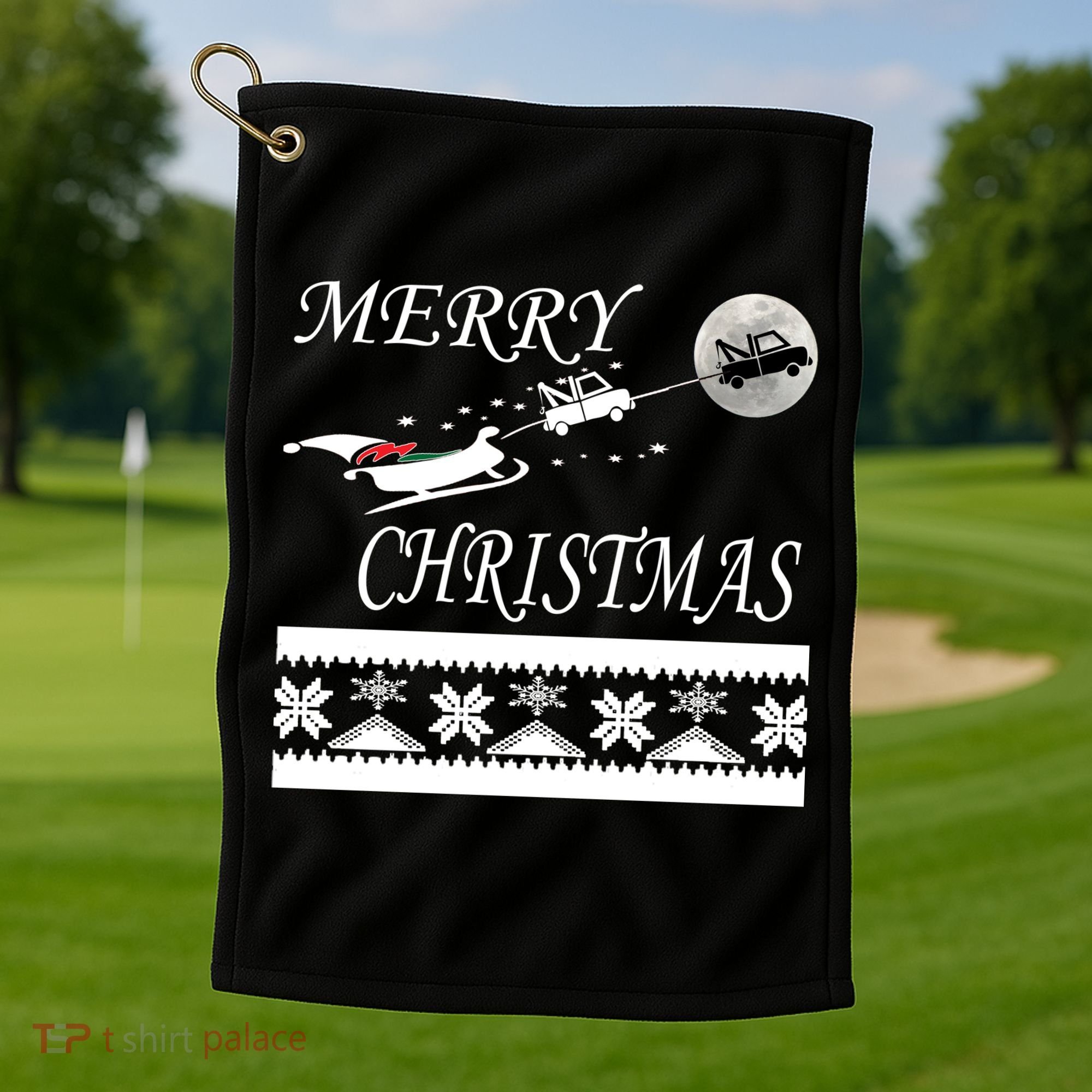 Funny Tow Truck Driver Christmas Gift Repo Golf Towel