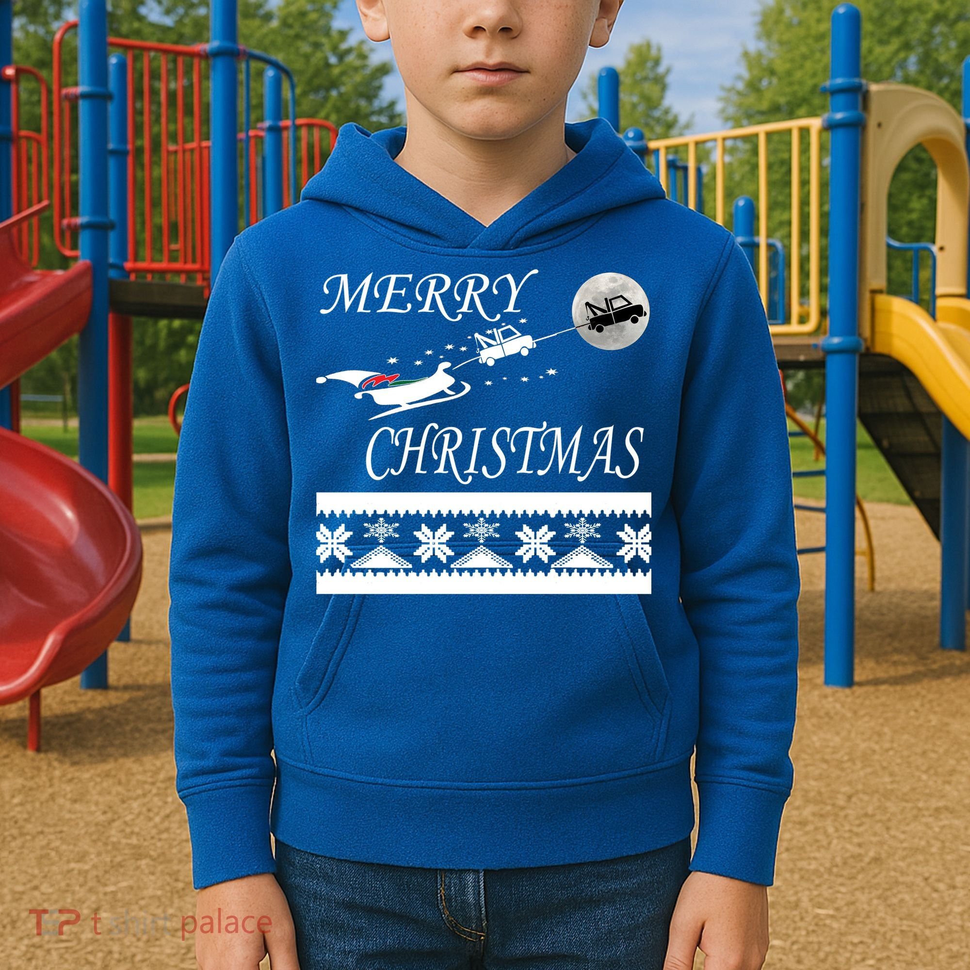 Funny Tow Truck Driver Christmas Gift Repo Kids Hoodie