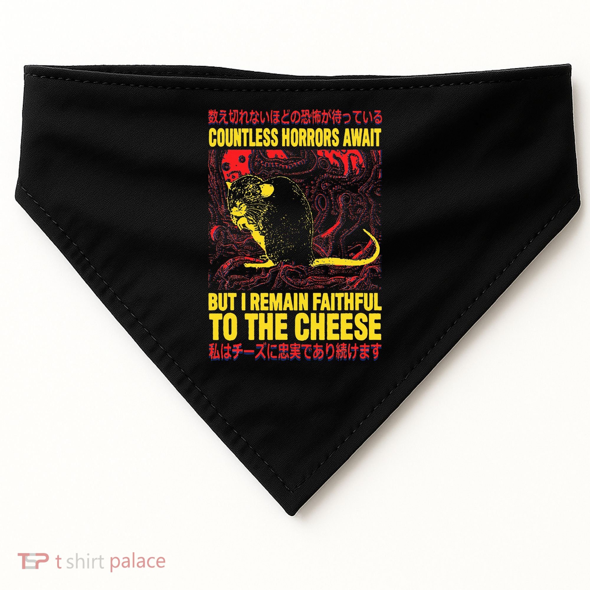 Faithful To The Cheese Japanese Horror Rat USA-Made Doggie Bandana