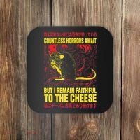 Faithful To The Cheese Japanese Horror Rat Coaster thumb 0