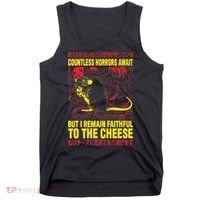 Faithful To The Cheese Japanese Horror Rat Tank Top thumb 0