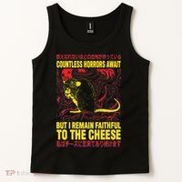 Faithful To The Cheese Japanese Horror Rat Tank Top thumb 2