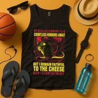 Faithful To The Cheese Japanese Horror Rat Tank Top thumb 4
