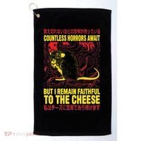 Faithful To The Cheese Japanese Horror Rat Golf Towel thumb 0