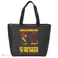 Faithful To The Cheese Japanese Horror Rat Tote Bag thumb 0