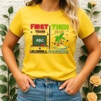 First Teach Then Beach I Am Earning A Summerbreak Women's T-Shirt thumb 2