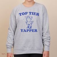 Funny Top Tier Yapper Funny Meme Cowboy Frog Yapping Quote Women's Sweatshirt thumb 0