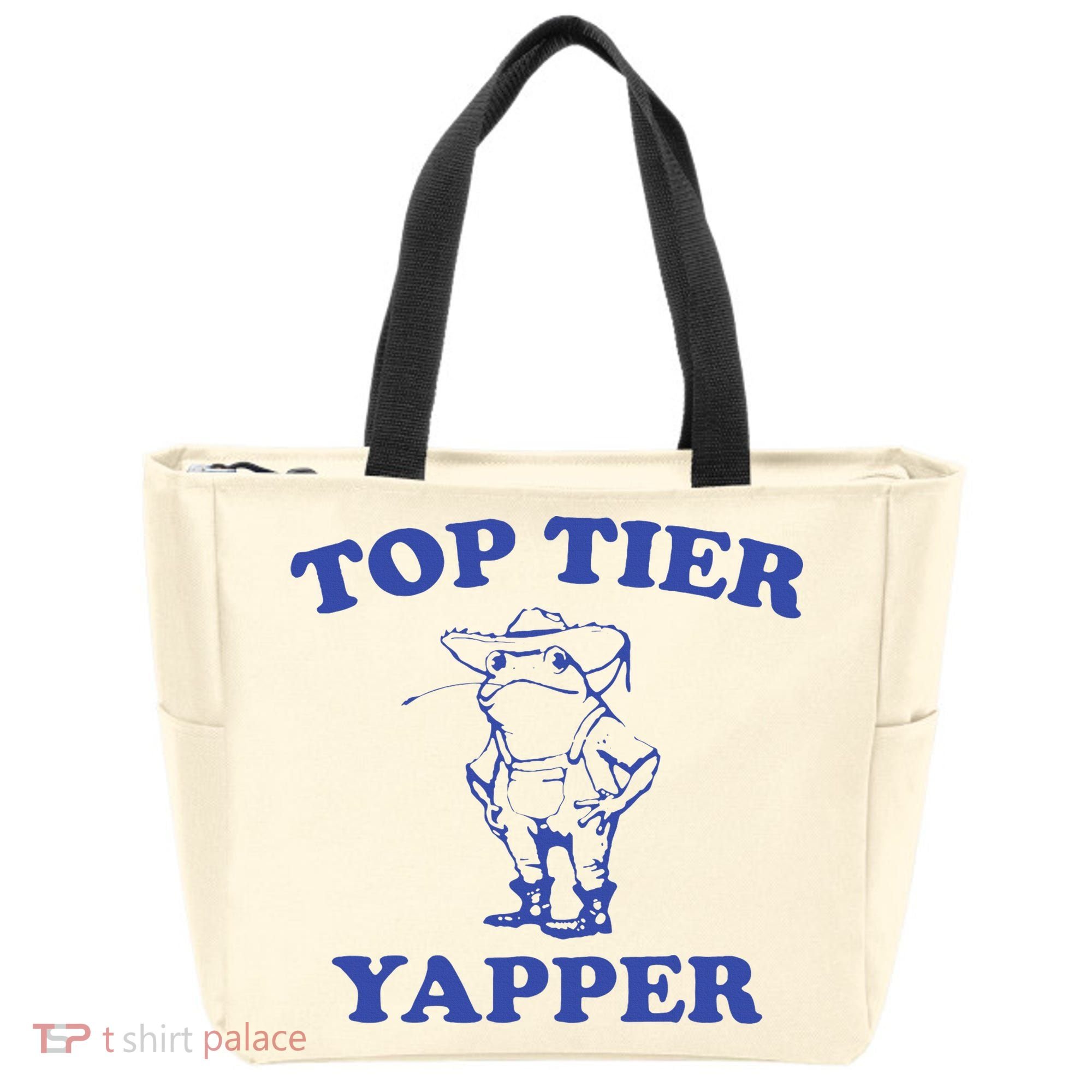Funny Top Tier Yapper Funny Meme Cowboy Frog Yapping Quote Tote Bag