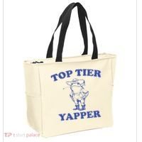 Funny Top Tier Yapper Funny Meme Cowboy Frog Yapping Quote Tote Bag thumb 2