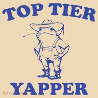 Funny Top Tier Yapper Funny Meme Cowboy Frog Yapping Quote Tote Bag thumb 4