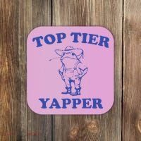 Funny Top Tier Yapper Funny Meme Cowboy Frog Yapping Quote Coaster thumb 0