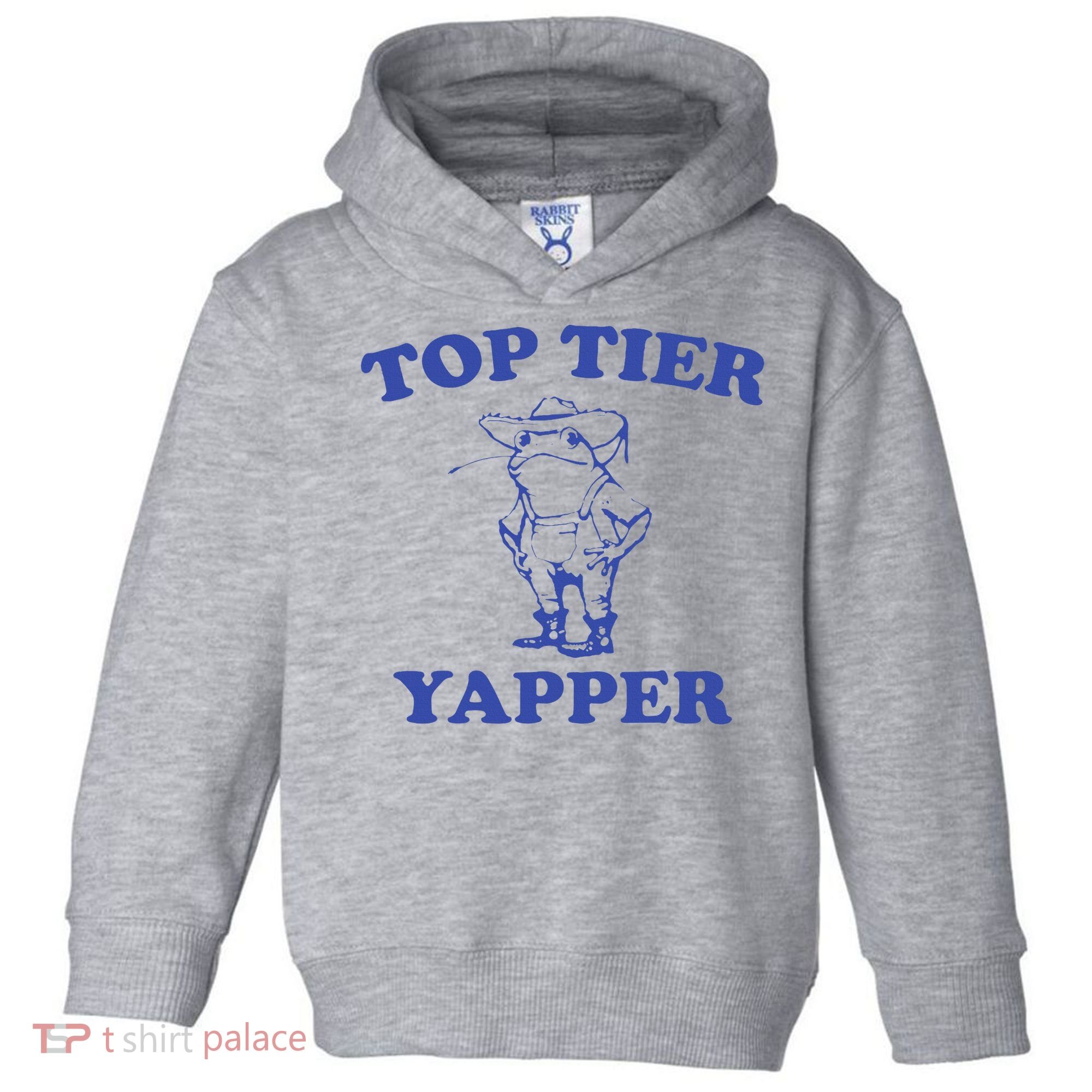 Funny Top Tier Yapper Funny Meme Cowboy Frog Yapping Quote Toddler Hoodie