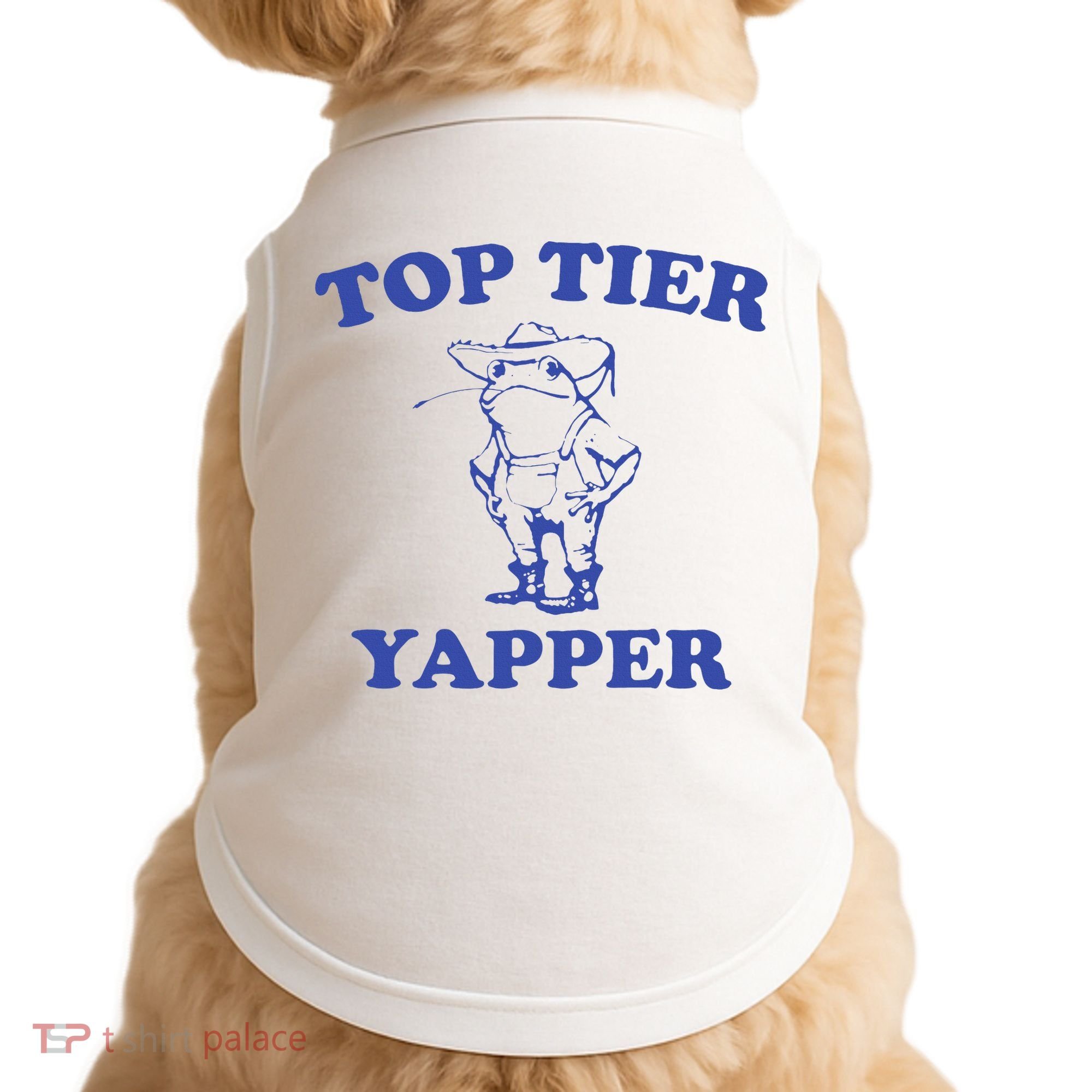 Funny Top Tier Yapper Funny Meme Cowboy Frog Yapping Quote Doggie Tank