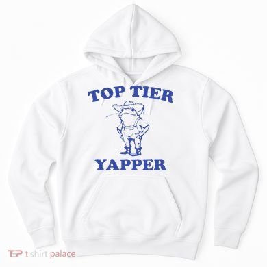 Funny Top Tier Yapper Funny Meme Cowboy Frog Yapping Quote Hoodie