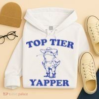 Funny Top Tier Yapper Funny Meme Cowboy Frog Yapping Quote Hoodie thumb 4
