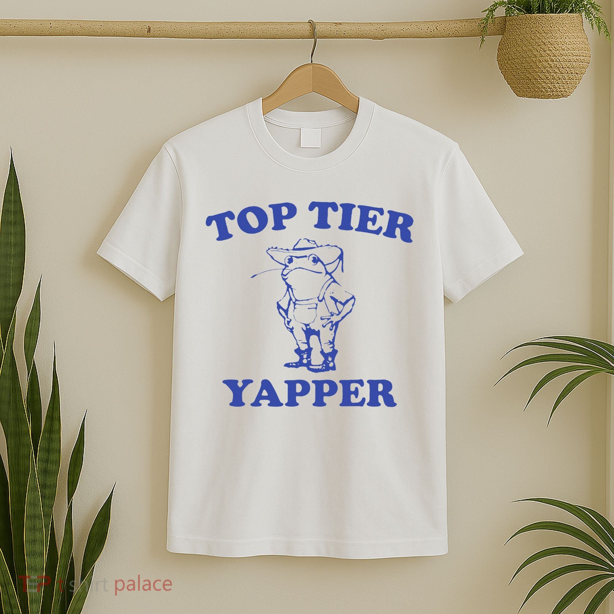 Funny Top Tier Yapper Funny Meme Cowboy Frog Yapping Quote T-Shirt