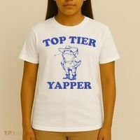 Funny Top Tier Yapper Funny Meme Cowboy Frog Yapping Quote T-Shirt thumb 4