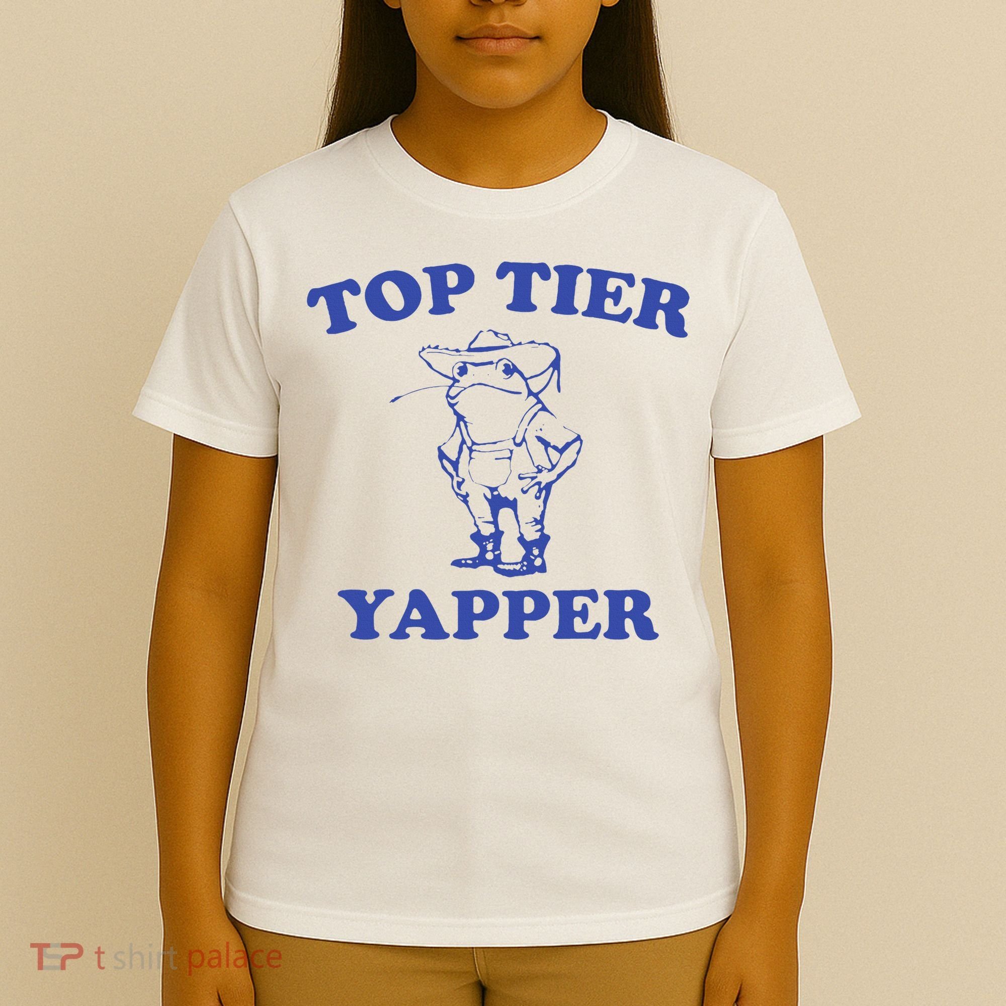 Funny Top Tier Yapper Funny Meme Cowboy Frog Yapping Quote T-Shirt