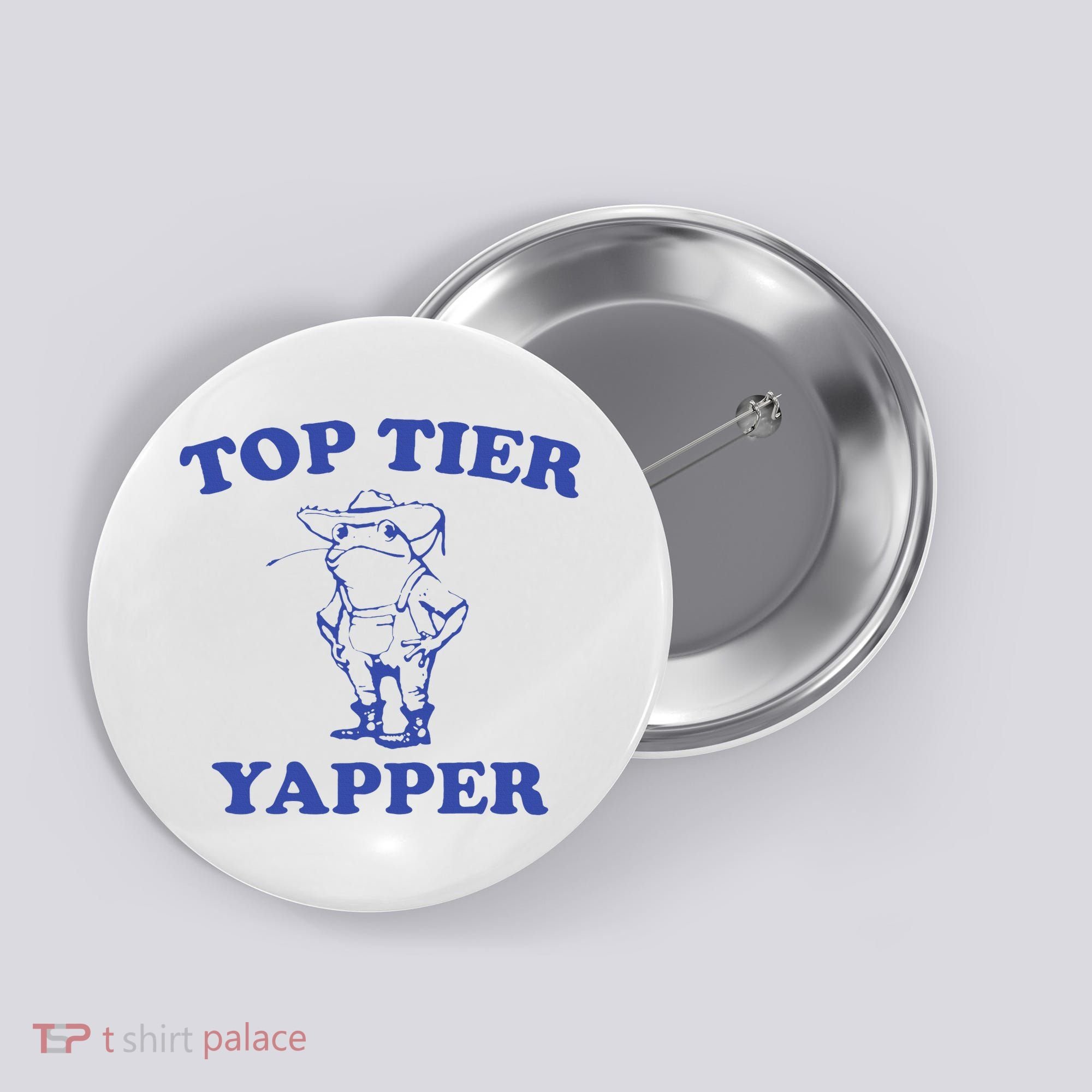 Funny Top Tier Yapper Funny Meme Cowboy Frog Yapping Quote Button