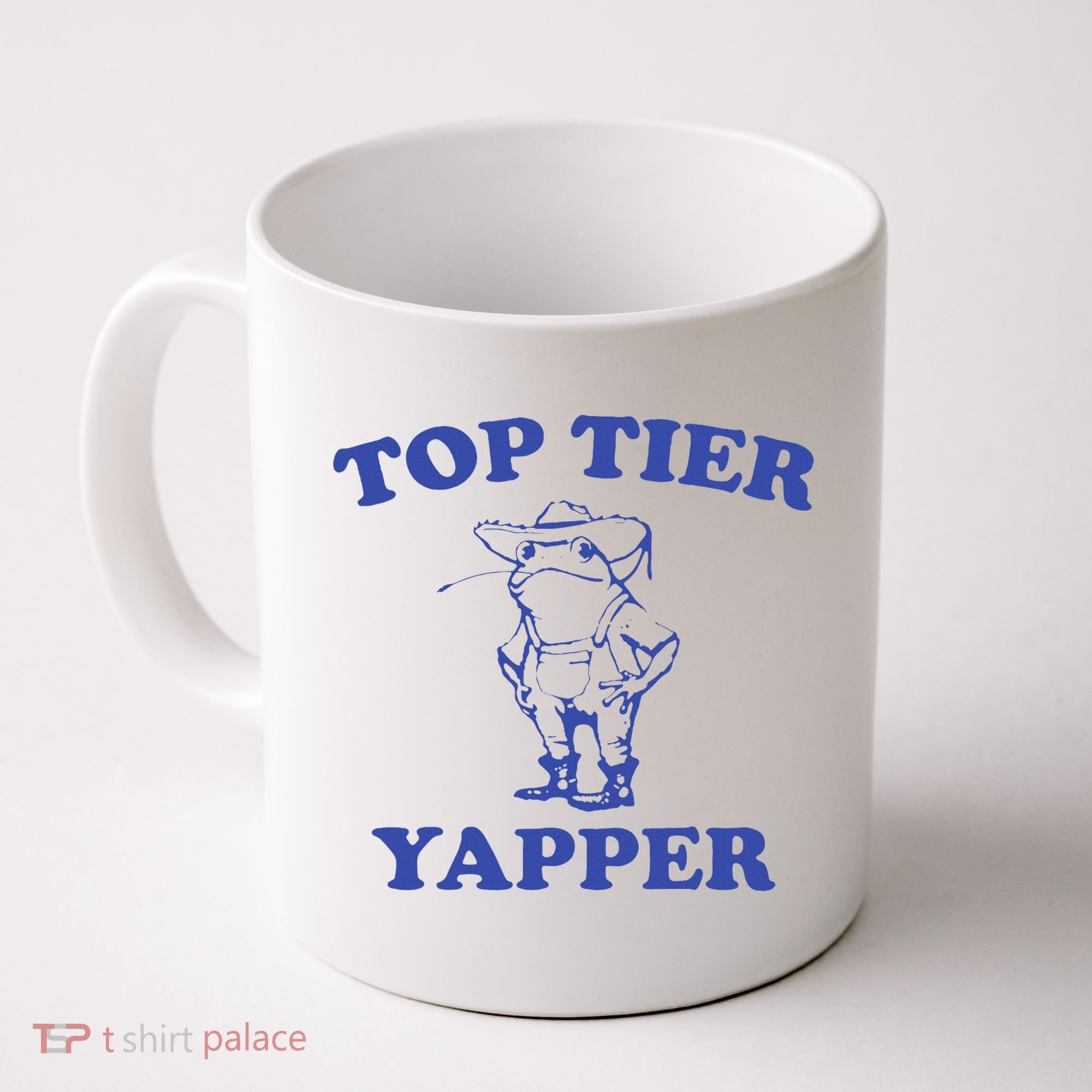 Funny Top Tier Yapper Funny Meme Cowboy Frog Yapping Quote Coffee Mug