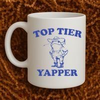Funny Top Tier Yapper Funny Meme Cowboy Frog Yapping Quote Coffee Mug thumb 2