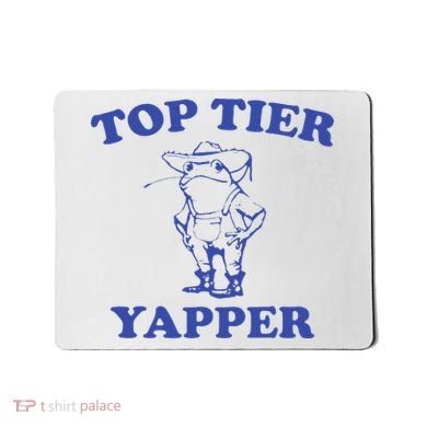 Funny Top Tier Yapper Funny Meme Cowboy Frog Yapping Quote Mousepad