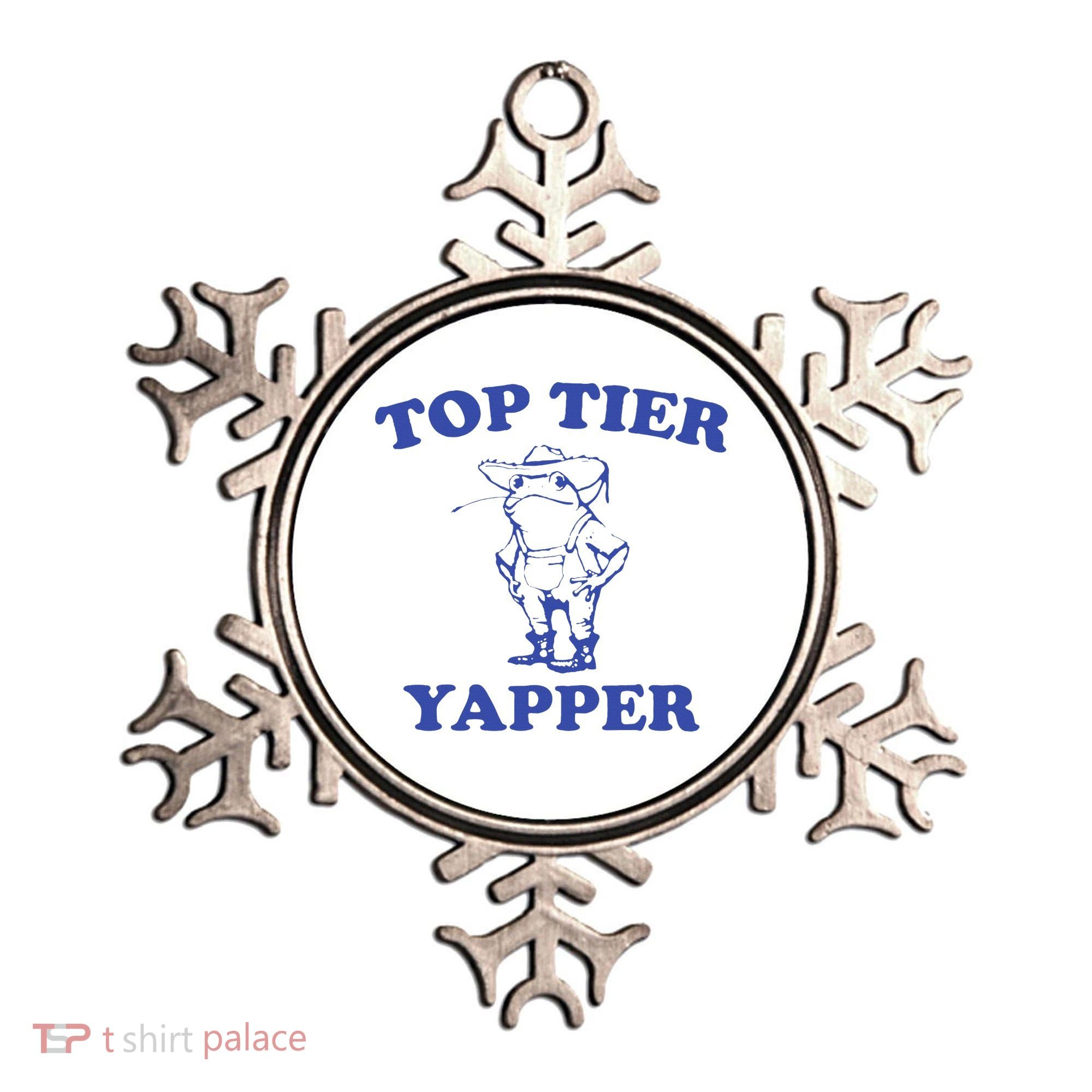 Funny Top Tier Yapper Funny Meme Cowboy Frog Yapping Quote Ornament