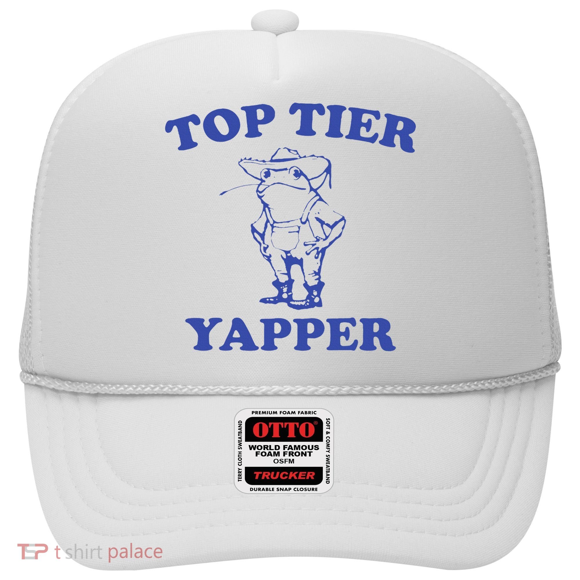 Funny Top Tier Yapper Funny Meme Cowboy Frog Yapping Quote Hat