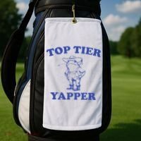 Funny Top Tier Yapper Funny Meme Cowboy Frog Yapping Quote Golf Towel thumb 2
