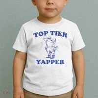 Funny Top Tier Yapper Funny Meme Cowboy Frog Yapping Quote Toddler T-Shirt thumb 2