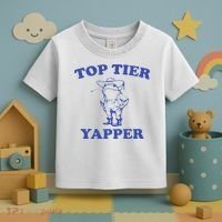 Funny Top Tier Yapper Funny Meme Cowboy Frog Yapping Quote Toddler T-Shirt thumb 3