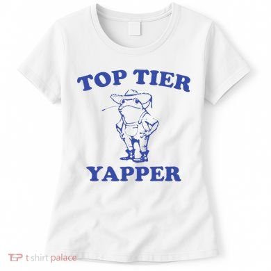 Funny Top Tier Yapper Funny Meme Cowboy Frog Yapping Quote Women's T-Shirt