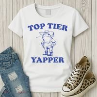 Funny Top Tier Yapper Funny Meme Cowboy Frog Yapping Quote Women's T-Shirt thumb 3