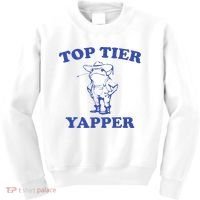 Funny Top Tier Yapper Funny Meme Cowboy Frog Yapping Quote Kids Sweatshirt thumb 0