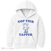 Funny Top Tier Yapper Funny Meme Cowboy Frog Yapping Quote Kids Hoodie thumb 0