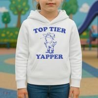 Funny Top Tier Yapper Funny Meme Cowboy Frog Yapping Quote Kids Hoodie thumb 3