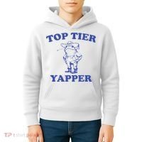 Funny Top Tier Yapper Funny Meme Cowboy Frog Yapping Quote Kids Hoodie thumb 4