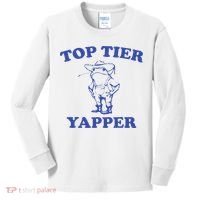 Funny Top Tier Yapper Funny Meme Cowboy Frog Yapping Quote Kids Long Sleeve Shirt thumb 0